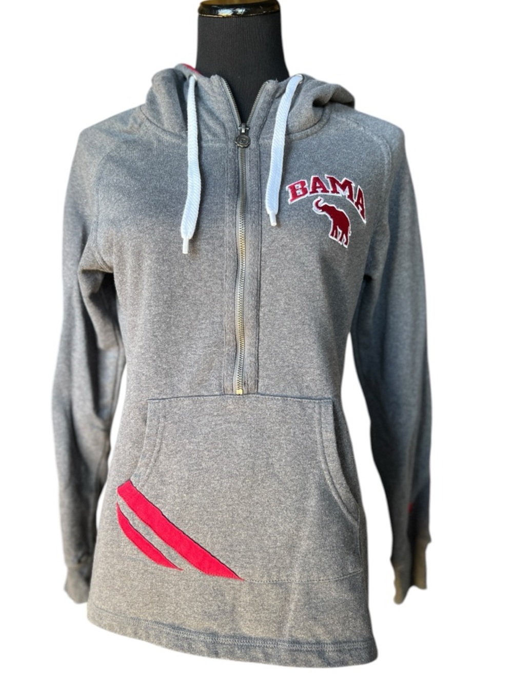 Champion Alabama Crimson Tide Hoodie Women’s Medium Gray Half Zip BAMA Roll Tide